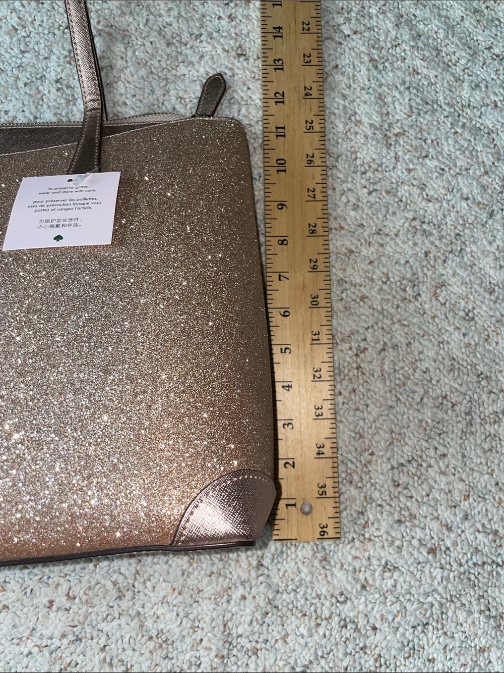 kate spade Glitter Tote in Rose Gold Sparkle - Picture 8 of 11